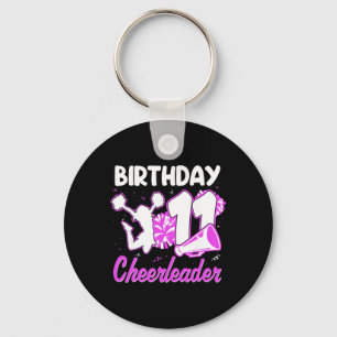11th Birthday Cheerleader Girl 11 Years Old Cheerl Keychain