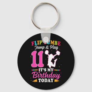 11th Birthday Cheerleading Girl 11 Year Old Cheerl Keychain