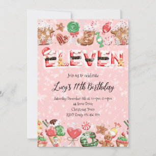 11th Birthday Christmas Party Invitation