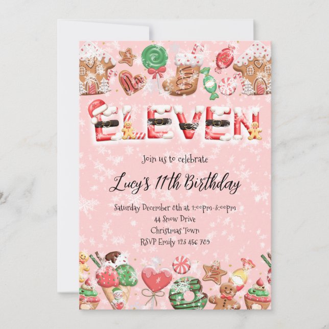 11th Birthday Christmas Party Invitation (Front)