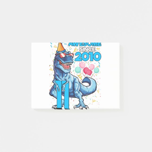 11th Birthday Dinosaur 11 Year Old Boy Kids Post-it Notes (Front)