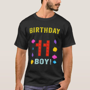 11Th Birthday Eleven 11 Years Old Block Building B T-Shirt