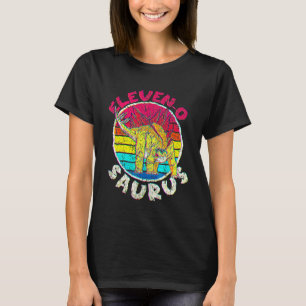 11th Birthday Eleven O Saurus Stegosaurus I Family T-Shirt