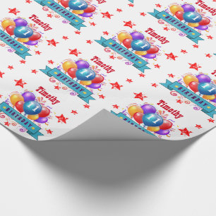 11th Birthday Festive Colourful Balloons B11AZ Wrapping Paper
