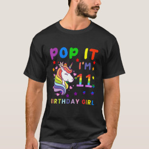 11th Birthday Fidget Pop It I'm 11 Years Old Bday  T-Shirt