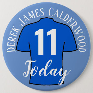 11th Birthday Football Badge to Personalise Button