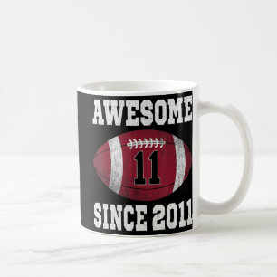 11th Birthday Football Player 11 Years Old Vintage Coffee Mug