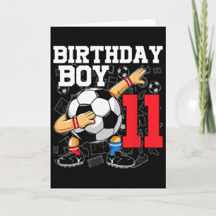 11th Birthday For Boys Footll Soccer 11 Year Old  Card
