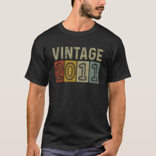 11th Birthday For Boys Girls Vintage 2011 Graphic  T-Shirt