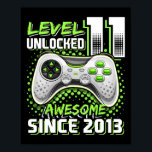11th Birthday Gamer 11 Year Old Funny Bday Boy Ele Poster<br><div class="desc">11th Birthday Gamer 11 Year Old Funny Bday Boy Eleven Son</div>