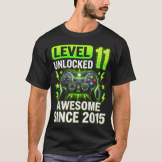 11Th Birthday Gamer Level 11 Unlocked Awesome T-Shirt