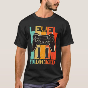 11th Birthday Gaming Gamer Level Unlocked Level 11 T-Shirt