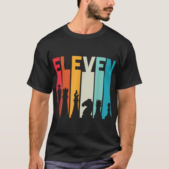11th Birthday Gift Chess Player Retro Board Game F T-Shirt (Front)