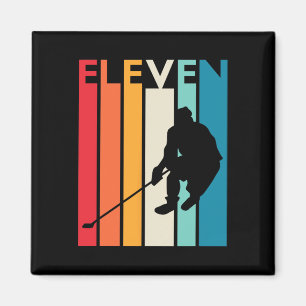 11th Birthday Gift Eleven Vintage Hockey 11 Year O Magnet