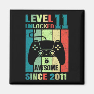 11th Birthday Gift Level 11 Unlocked Awesome 2011  Magnet