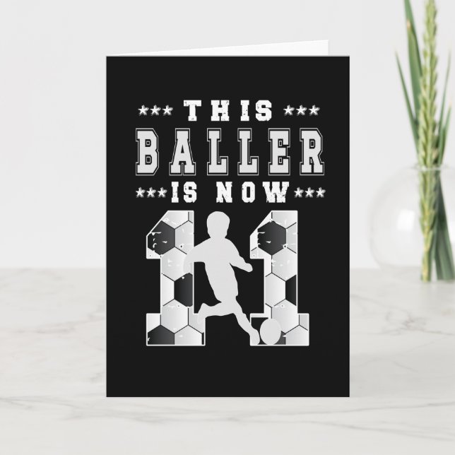 11th Birthday Gift Soccer Player 11 Year Old Boy Card (Front)