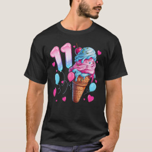 11th Birthday Girl 11 Years, Ice Cream, Number 11 T-Shirt