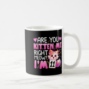 11th Birthday Girl 11yr Eleven 11 Year Old Kitten Coffee Mug
