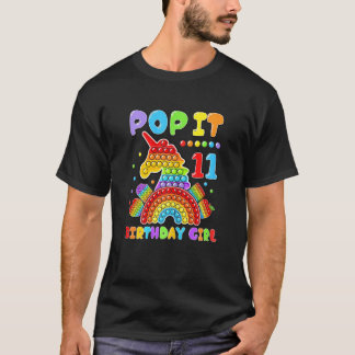 11th Birthday Girl Pop It Fidget Toy 11 Year Old B T-Shirt