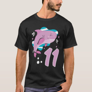 11th Birthday Girls Shark 11 years Old Ocean Shark T-Shirt