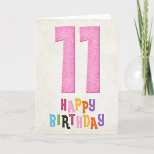 11th Birthday Happy Birthday Card Design 3
