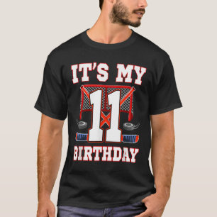 11th Birthday Ice Hockey Player 11 Years Old Party T-Shirt