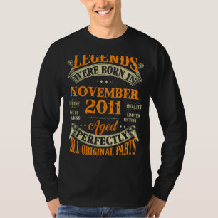 11th Birthday Legends Born In November 2011 11 Yr T-Shirt