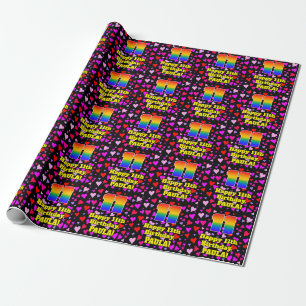 11th Birthday: Loving Hearts Pattern, Rainbow # 11 Wrapping Paper