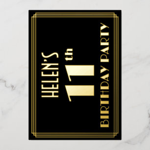 11th Birthday Party: Art Deco Look “11”, w/ Name