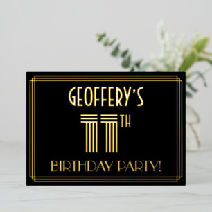 11th Birthday Party — Art Deco Style “11” + Name