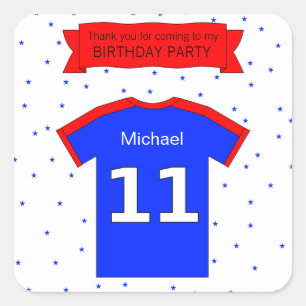 11th birthday party Custom name and thank you text Square Sticker