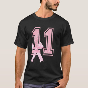 11th Birthday Pink Coquettes Bow 11 Year Old Girl T-Shirt