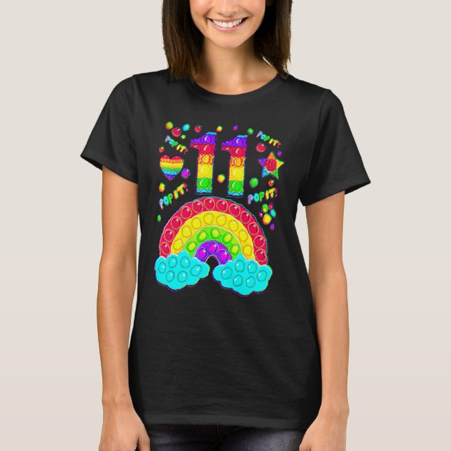 11th Birthday Pop It 11 Years Old Pop It Birthday  T-Shirt (Front)