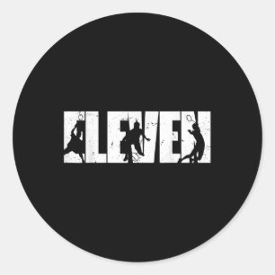 11th Birthday Retro Badminton 11 Years Old Boy Gir Classic Round Sticker