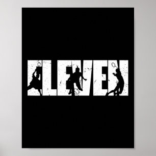 11th Birthday Retro Badminton 11 Years Old Boy Gir Poster