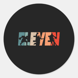 11th Birthday Retro Basketball 11 Years Old Boy Gi Classic Round Sticker