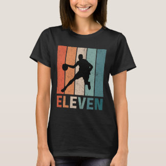 11th Birthday Retro Basketball Lovers Boys Kids 11 T-Shirt
