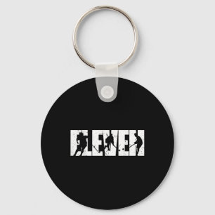11th Birthday Retro Field Hockey 11 Years Old Boy Keychain