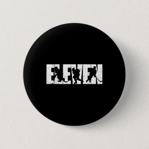 11th Birthday Retro Ice Hockey 11 Years Old Boy Gi 2 Inch Round Button
