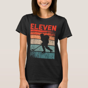 11th Birthday Retro Ice Hockey 11 Years Old Boy Gi T-Shirt
