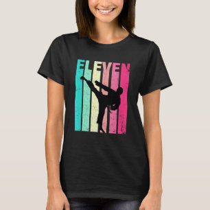 11th Birthday Retro Karate Taekwondo 11 Years Old T-Shirt