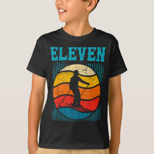 11th birthday retro ski skiing 11 year old boys T-Shirt