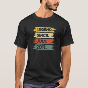 11th Birthday Retro Vintage Legend Since July 2011 T-Shirt