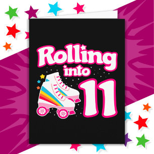 11th Birthday Roller Skating 11 Years Old Skate Card