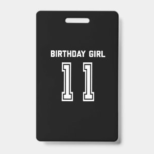 11th Birthday Shirt Gift 11 Years Old Girl Badge