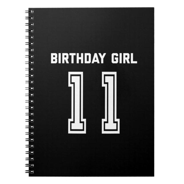 11th Birthday Shirt Gift 11 Years Old Girl Notebook (Front)