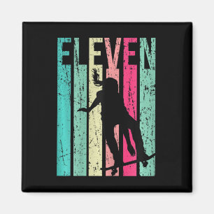 11th Birthday Skater Girl Skateboarding Skating 11 Magnet