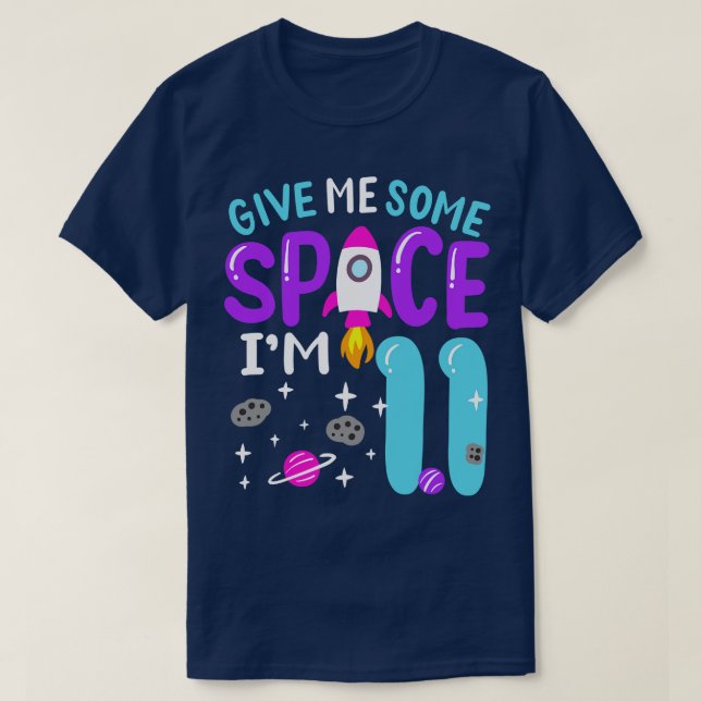 11th Birthday Space Rocket T-Shirt (Design Front)