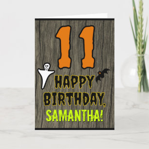 11th Birthday: Spooky Halloween Theme, Custom Name Card