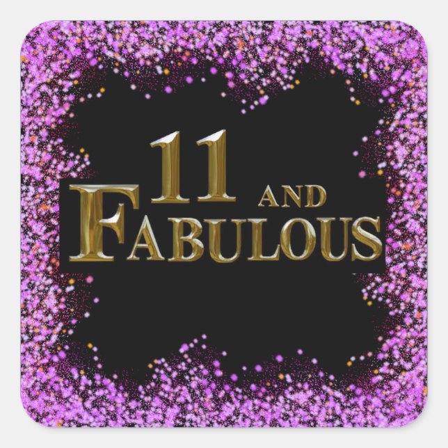 11th  Birthday  Square Sticker (Front)